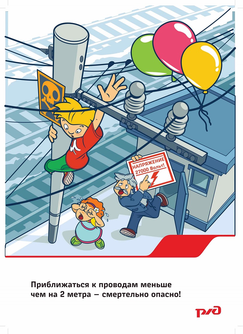 Плакат Опасные провода 1